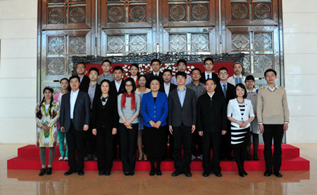 劉延東接見2013年中國大學生年度人物、全國高校輔導員年度人物